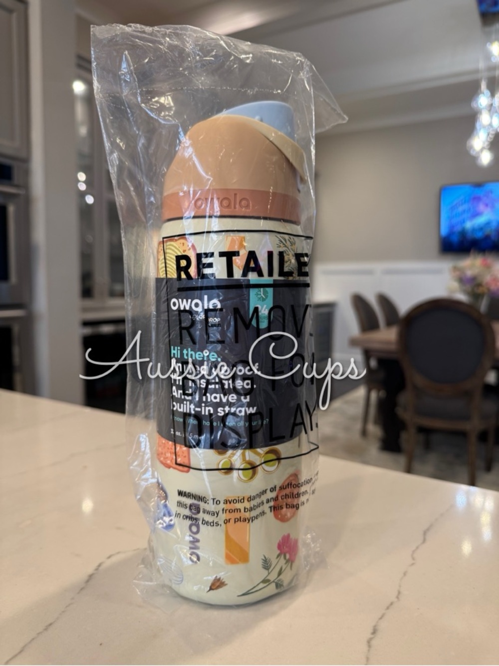 Brunch Bunch 32 oz Owala ColorDrop FreeSip Water Bottle, food, flowers, baking